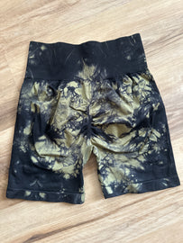 GREEN TYE DYE BIKER SHORTS