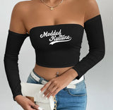 BABES CURSIVE LONG SLEEVE CROP